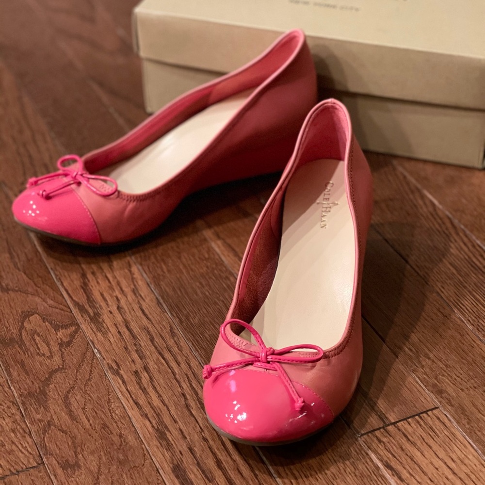 Cole Haan Air Tali Lace Wedge 8B /pink